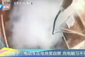 女子推着电动车进电梯，十几秒后电动车自燃！女子被浓烟吞没视频封面