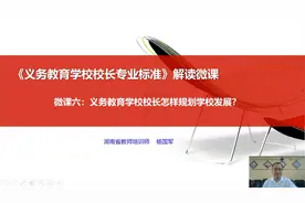 微课6 义务教学学校校长如何规划学校发展 杨国军 （A618）视频封面