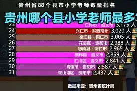 贵州省88个县小学老师数量排行榜，一日为师，终身为父！视频封面