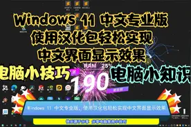 Windows 11 中文专业版，使用汉化包轻松实现中文界面显示效果