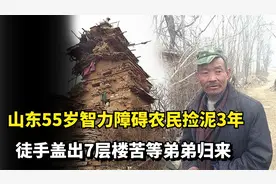 山东55岁智力障碍农民捡泥3年，徒手盖出7层楼，苦等弟弟归来视频封面