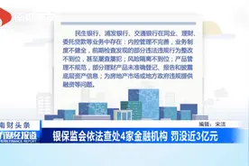 南财视频 | 银保监会依法查处4家金融机构 罚没近3亿元视频封面