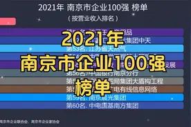 2021年 南京市企业100强 榜单排名, 国有54家, 民营30家视频封面
