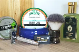 老式双刃安全剃须刀剃须分享，帝诗剃须刀，斯特林剃须皂，剃须刷视频封面