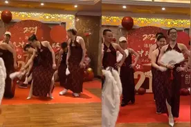 上海一公司年会男同事穿旗袍表演引注目，女同事：事先保密很激动视频封面