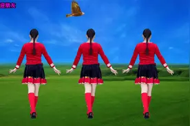 广场舞《站在草原望北京》全网都在跳，简单的舞步，一看就会