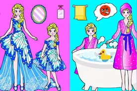 纸娃娃动画：小女孩不爱洗澡引来绿角怪兽，妈妈帮忙，变得讲卫生视频封面