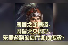 周瑜之子周循，周瑜之女周妃，东吴名将的后代如何传承？视频封面