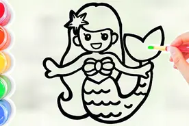 简单易懂的儿童绘画，一起来学习画一个闪闪发光的美人鱼吧！