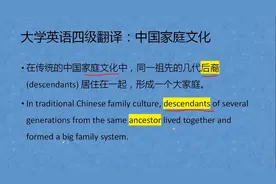 大学英语四级翻译：中国家庭文化视频封面