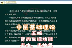中医基础理论-五脏-肾的生理功能：主水的两方面作用；主纳气视频封面