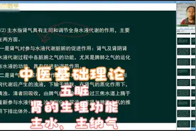 中医基础理论-五脏-肾的生理功能：主水的两方面作用；主纳气视频封面