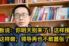 老板说：你明天别来了！这样接话这样做，领导再也不敢嚣张了视频封面