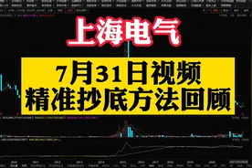上海电气：回顾7月31日精准抄底，股价破净极限交易法案例教学视频封面