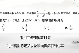 银川一中二模理科数学第11题利用椭圆定义求离心率视频封面