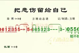 《把悲伤留给自己》D调（秦博）高清动态乐谱视频封面