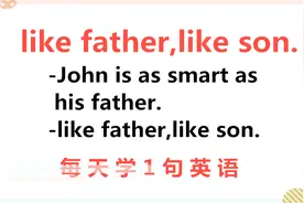 like father,like son什么意思？今天的一句话英语告诉你！来学习视频封面
