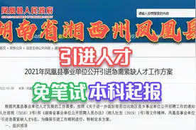 湖南省湘西州凤凰县引进人才,免笔试,本科起报视频封面