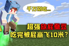 我的世界mod：吃完这颗蚕豆化身屁王，靠屁助推登上了一座小山！