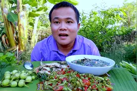 蝌蚪进化青蛙，田里面的美食，配上二两鱼和三两凉拌四季豆视频封面