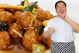 传统老菜炸熘丸子，老厨教丸子馅配方和料汁比例，酸甜酥脆超解馋视频封面