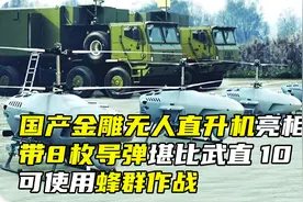 国产金雕无人直升机亮相，带8枚导弹堪比武直10，可使用蜂群作战视频封面
