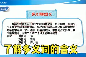 初中语文语法知识，了解多义词的含义视频封面