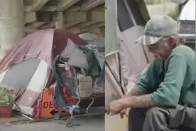 美国民众欲驱逐扎营流浪汉，记者通知后，流浪汉：那我们只能犯法视频封面