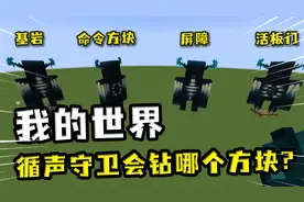我的世界：循声守卫能钻什么？基岩屏障很轻松，颠倒还能钻入空中