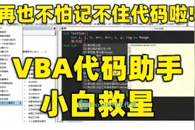 开创VBA编程新纪元 10倍编码速度提升 VBA代码助手使用说明详解视频封面