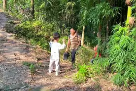 爷爷回乡，孙子闻讯飞奔出门迎接，见面时孙子的话爷爷瞬间乐开花视频封面