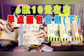 超值！6款10元左右的早餐面包！手撕吐司 肉松三明治 乳酸菌面包视频封面