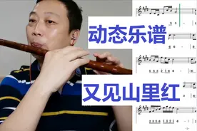 动态乐谱《又见山里红》E调竹笛 简谱+五线谱