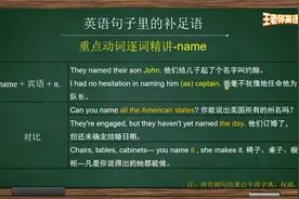 补足语专题：重点动词逐词精讲之name视频封面