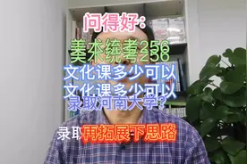 问得好：美术统考256，文化课多少能录河南大学？再拓展下思路视频封面
