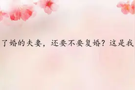 离了婚的夫妻，还要不要复婚？这是我听过最好的答案视频封面