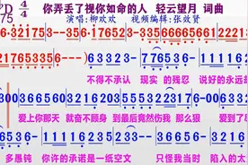 柳欢欢演唱《你弄丢了视你如命的人》的同步动态彩色简谱视频封面