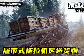 雪地奔驰：履带拖拉机运送货物，泥泞路上艰难行驶！视频封面