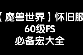 【魔兽世界怀旧服】60级法师必备宏大全~视频封面