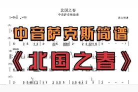 中音萨克斯简谱《北国之春》经典曲目，个人演奏版本 降B调视频封面