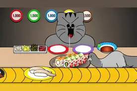 小猫咪饭量惊人，一口气吸走整盘寿司，吃面就像喝水一样！视频封面