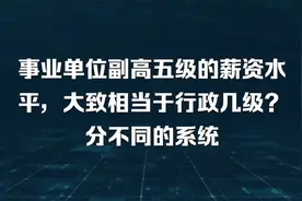 事业单位副高五级的薪资水平，大致相当于行政几级？分不同的系统视频封面
