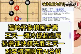 温岭杯象棋国手赛王天一爆冷提起出局孙勇征先胜王天一棋谱AI分析视频封面