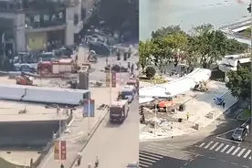 四川德阳一在建桥发生垮塌致1死1伤，目击者：在吊装桥面突发意外视频封面