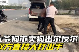 大爷狗市卖狗出尔反尔，与狗贩子大打出手，现场一度失控视频封面