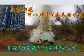 巨型烟花可以炸起9米高的水花，长110厘米直径18厘米的巨型烟花视频封面