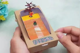 用快递箱制作123木头人游戏机，转动一下机关玩起来太有意思了视频封面