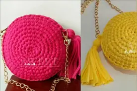 巧手成妈第53集：布条线圆形单肩包钩针编织视频教程