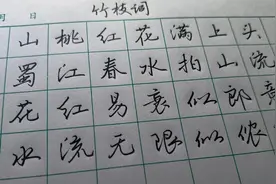 《竹枝词》手写行楷，山桃红花满上头，蜀江春水拍山流。视频封面