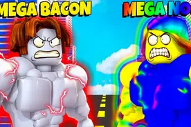 Roblox菜鸟人大战培根头！锻炼身体成为肌肉男！咯咯多解说